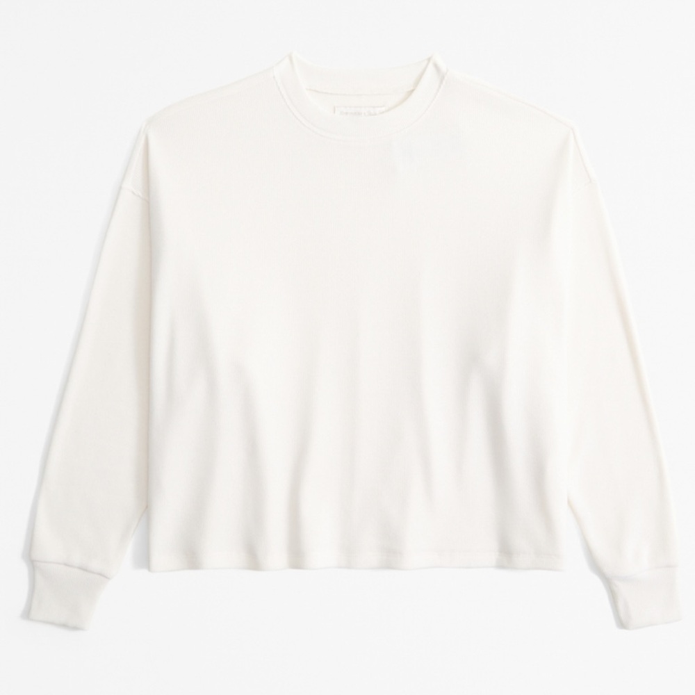 Abercrombie Women’s Fleece Cut off Crew Neck Sweatshirt